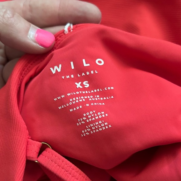 WILO The Label Color Block One Piece Swimsuit in Red/Pink/Orange Sz XS - Picture 5 of 5